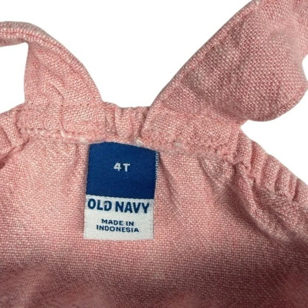 Old Navy Girls Pink Linen Blend Tank Top‎ Size 4T Sleeveless Summer